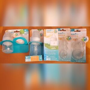 NEW Evenflo Balance Bottles Nipples Lot Gulp Free Feeding Anti-Gas